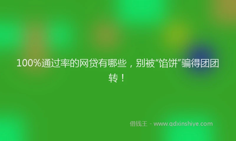 100%通过率的网贷有哪些，别被“馅饼”骗得团团转！
