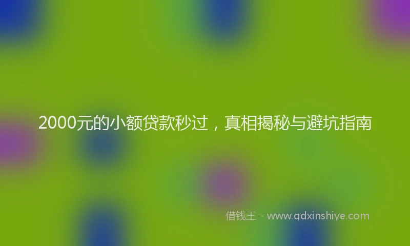 2000元的小额贷款秒过，真相揭秘与避坑指南