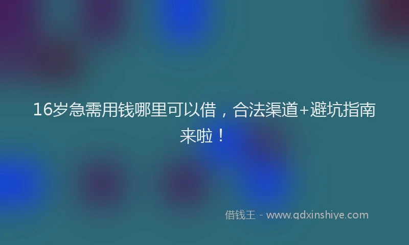 16岁急需用钱哪里可以借，合法渠道+避坑指南来啦！