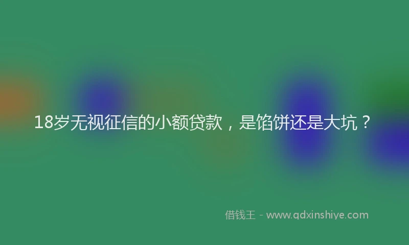 18岁无视征信的小额贷款,是馅饼还是大坑?