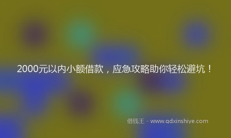 2000元以内小额借款，应急攻略助你轻松避坑！