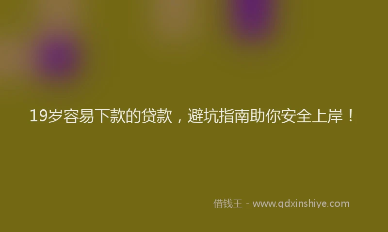 19岁容易下款的贷款，避坑指南助你安全上岸！