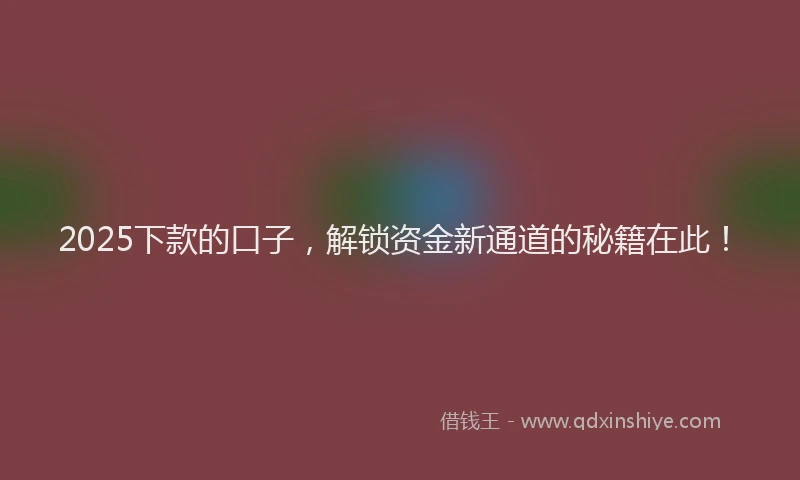 2025下款的口子，解锁资金新通道的秘籍在此！