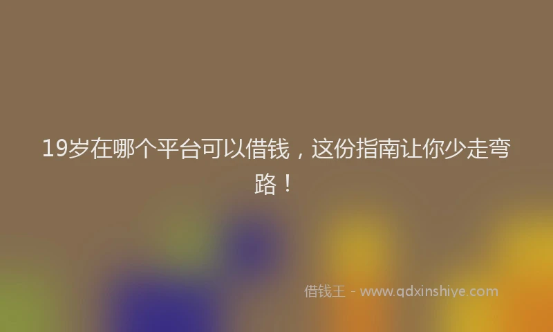 19岁在哪个平台可以借钱，这份指南让你少走弯路！