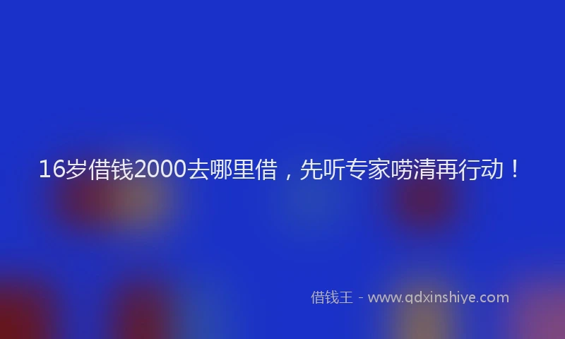 16岁借钱2000去哪里借，先听专家唠清再行动！