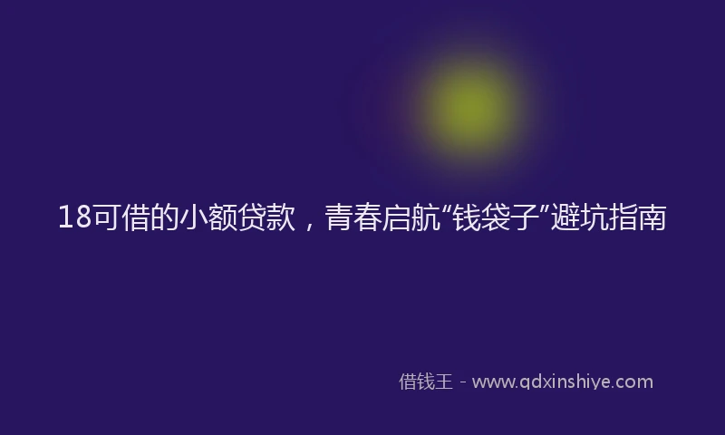 18可借的小额贷款，青春启航“钱袋子”避坑指南
