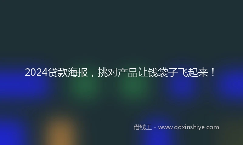 2024贷款海报，挑对产品让钱袋子飞起来！