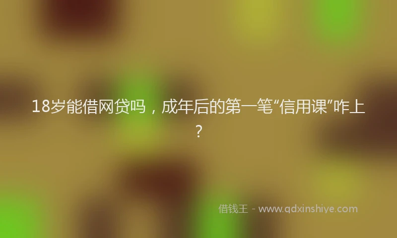 18岁能借网贷吗，成年后的第一笔“信用课”咋上？