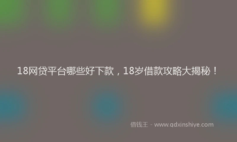 18网贷平台哪些好下款，18岁借款攻略大揭秘！