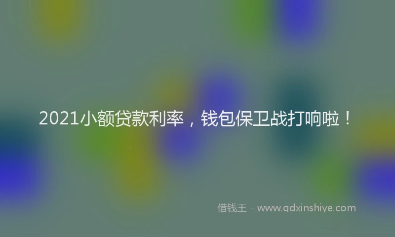 2021小额贷款利率，钱包保卫战打响啦！