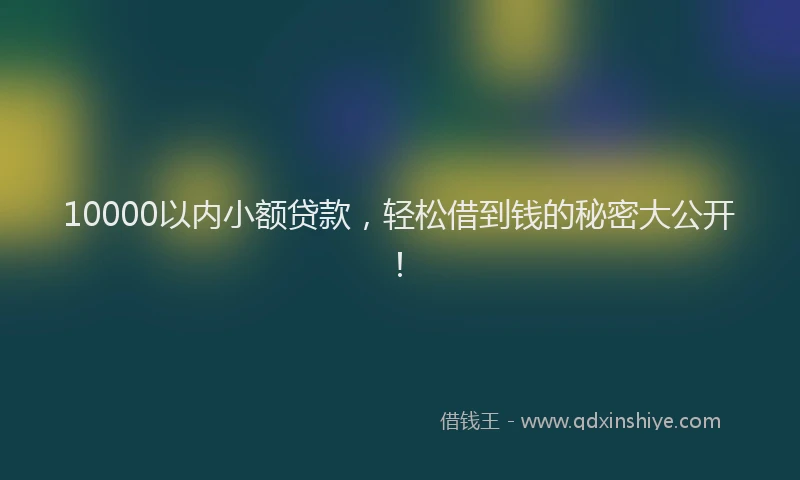 10000以内小额贷款，轻松借到钱的秘密大公开！