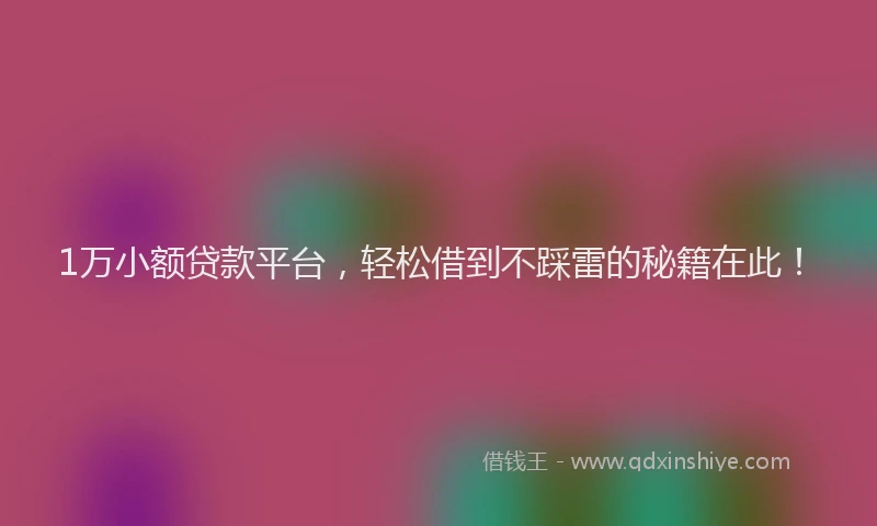 1万小额贷款平台，轻松借到不踩雷的秘籍在此！