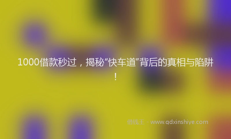 1000借款秒过，揭秘“快车道”背后的真相与陷阱！