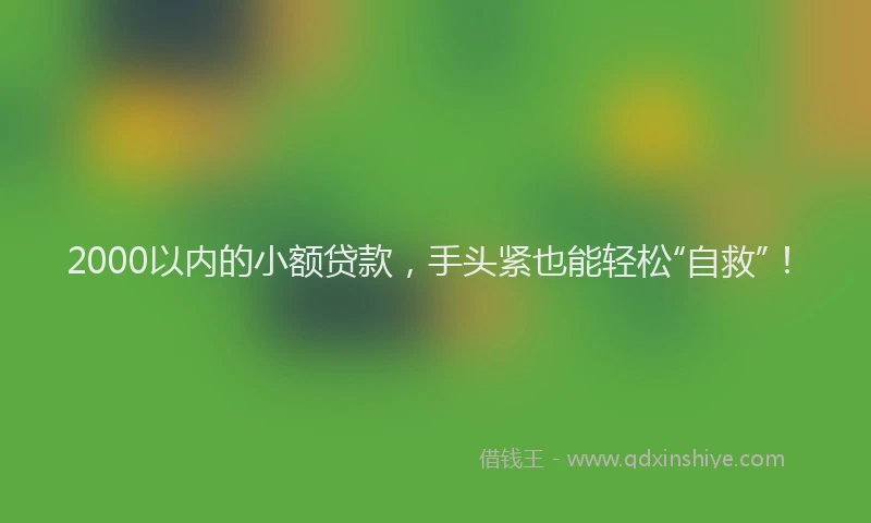 2000以内的小额贷款，手头紧也能轻松“自救”！