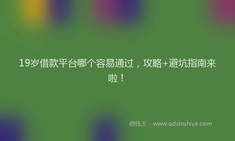 19岁借款平台哪个容易通过，攻略+避坑指南来啦！