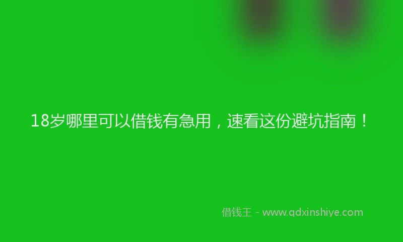 18岁哪里可以借钱有急用，速看这份避坑指南！