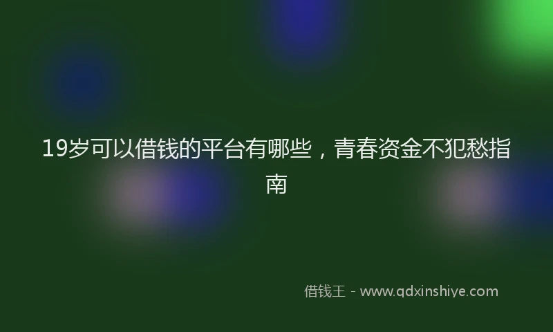 19岁可以借钱的平台有哪些，青春资金不犯愁指南
