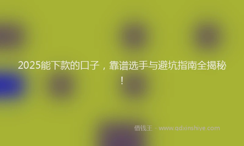 2025能下款的口子，靠谱选手与避坑指南全揭秘！