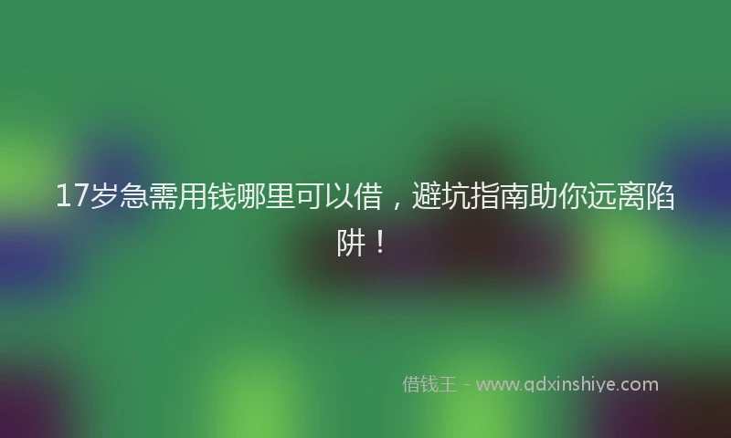 17岁急需用钱哪里可以借，避坑指南助你远离陷阱！