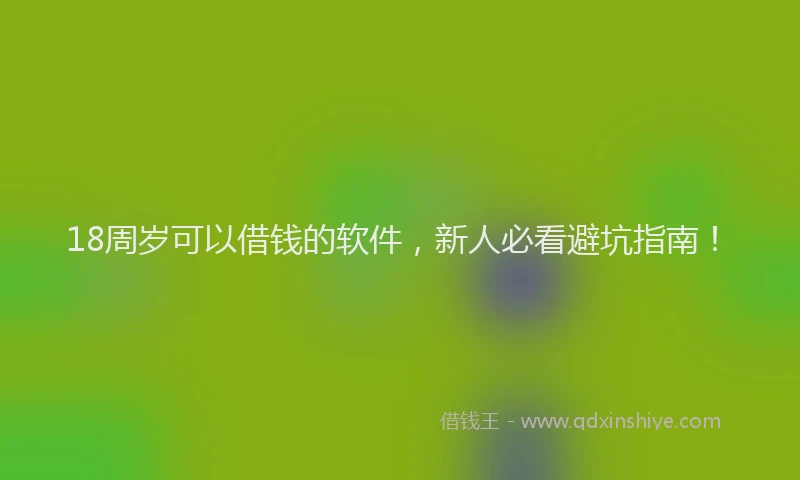 18周岁可以借钱的软件，新人必看避坑指南！
