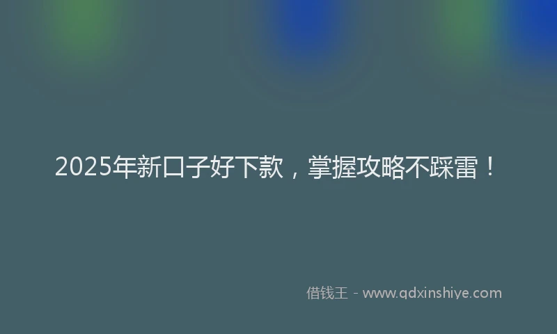 2025年新口子好下款，掌握攻略不踩雷！