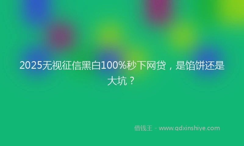 2025无视征信黑白100%秒下网贷，是馅饼还是大坑？