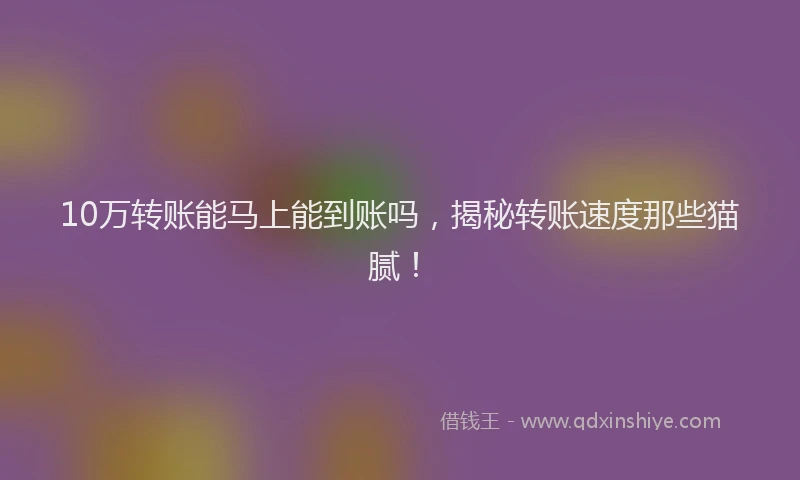 10万转账能马上能到账吗，揭秘转账速度那些猫腻！
