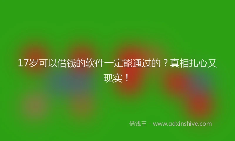 17岁可以借钱的软件一定能通过的？真相扎心又现实！