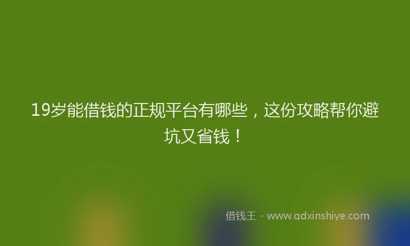 19岁能借钱的正规平台有哪些，这份攻略帮你避坑又省钱！