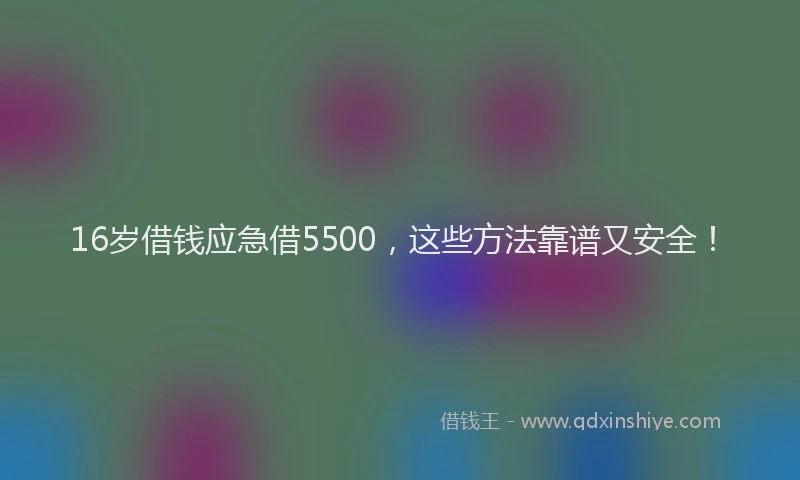16岁借钱应急借5500，这些方法靠谱又安全！