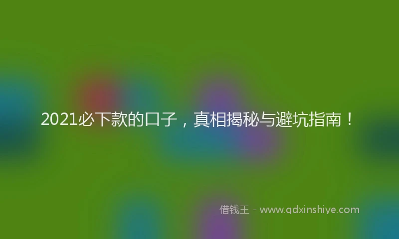 2021必下款的口子，真相揭秘与避坑指南！