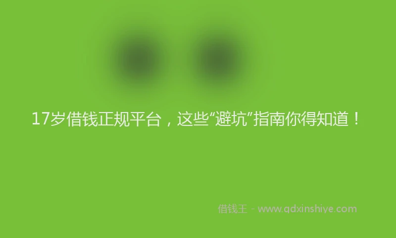 17岁借钱正规平台，这些“避坑”指南你得知道！