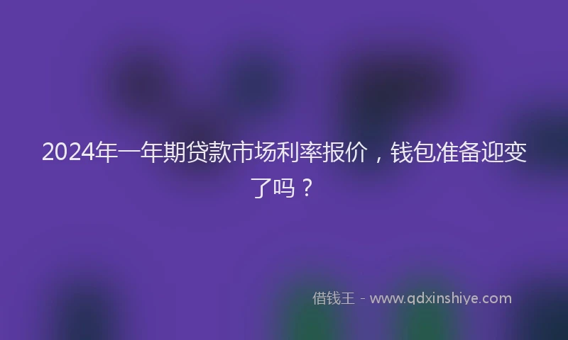2024年一年期贷款市场利率报价，钱包准备迎变了吗？