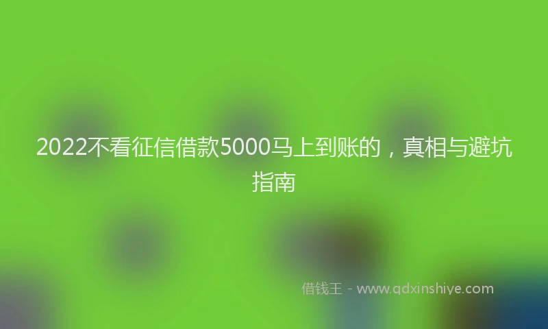 2022不看征信借款5000马上到账的，真相与避坑指南