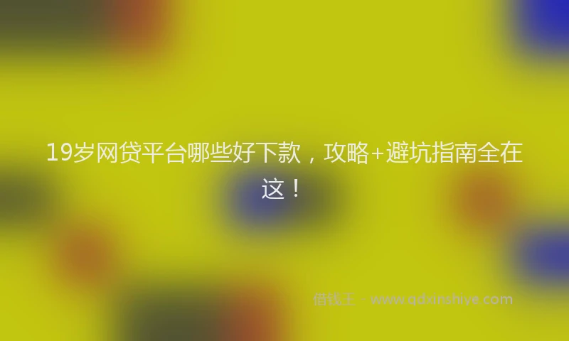 19岁网贷平台哪些好下款，攻略+避坑指南全在这！