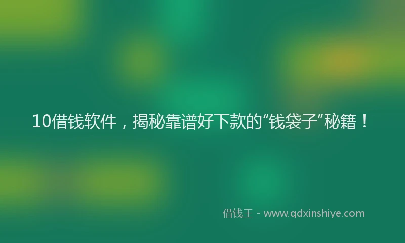 10借钱软件,揭秘靠谱好下款的“钱袋子”秘籍!