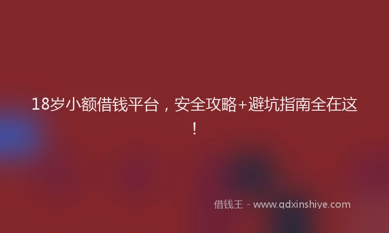 18岁小额借钱平台，安全攻略+避坑指南全在这！