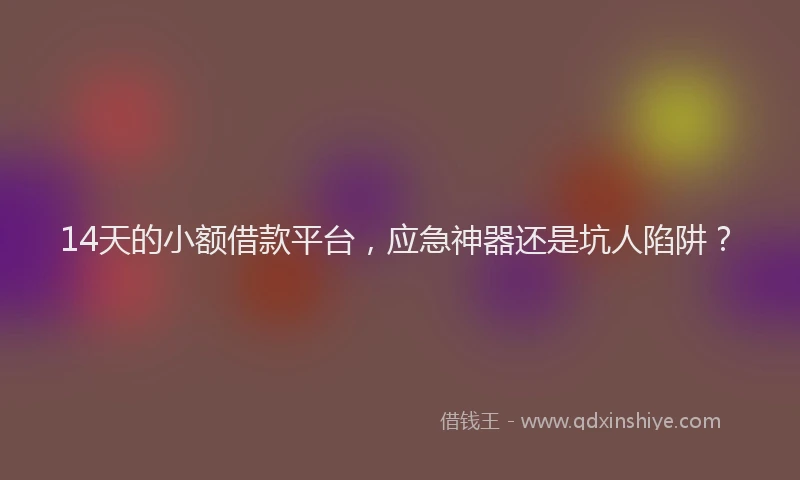 14天的小额借款平台，应急神器还是坑人陷阱？