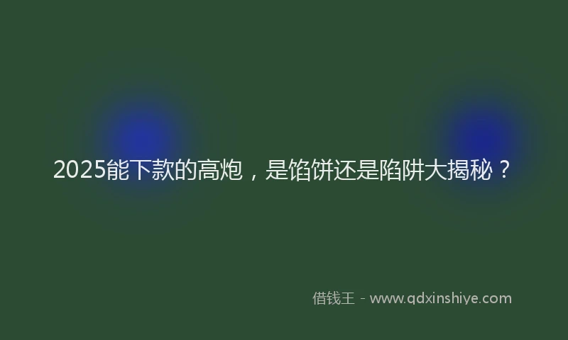 2025能下款的高炮，是馅饼还是陷阱大揭秘？