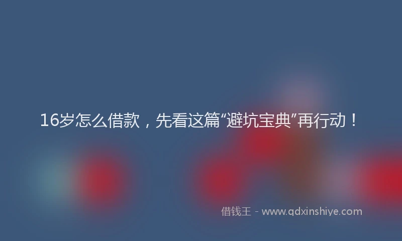 16岁怎么借款，先看这篇“避坑宝典”再行动！