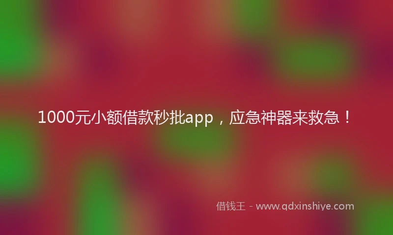 1000元小额借款秒批app，应急神器来救急！