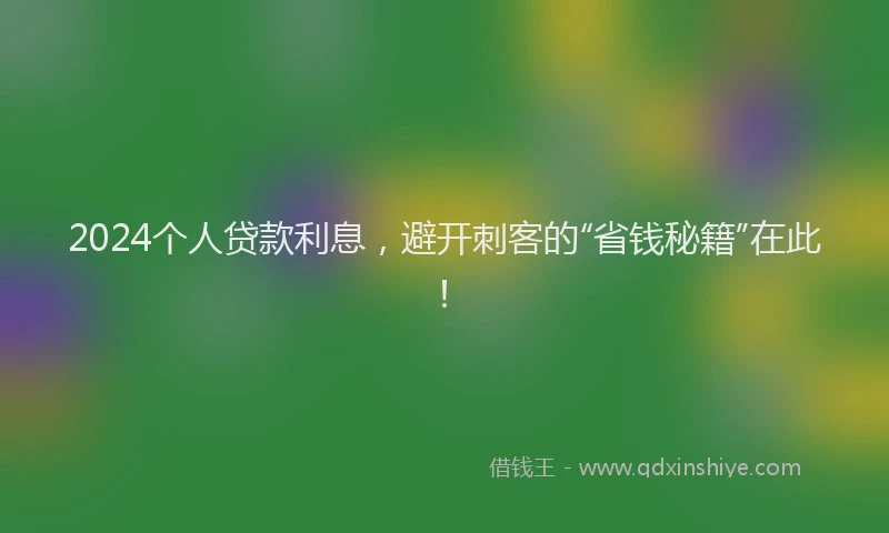 2024个人贷款利息，避开刺客的“省钱秘籍”在此！