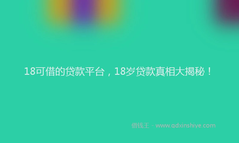 18可借的贷款平台，18岁贷款真相大揭秘！