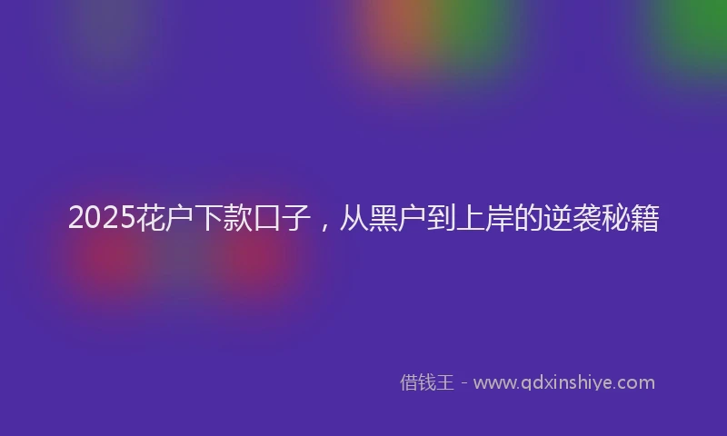 2025花户下款口子，从黑户到上岸的逆袭秘籍