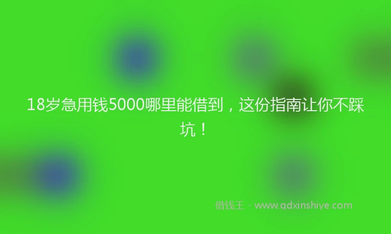 18岁急用钱5000哪里能借到，这份指南让你不踩坑！