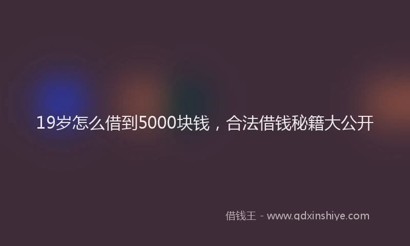 19岁怎么借到5000块钱，合法借钱秘籍大公开