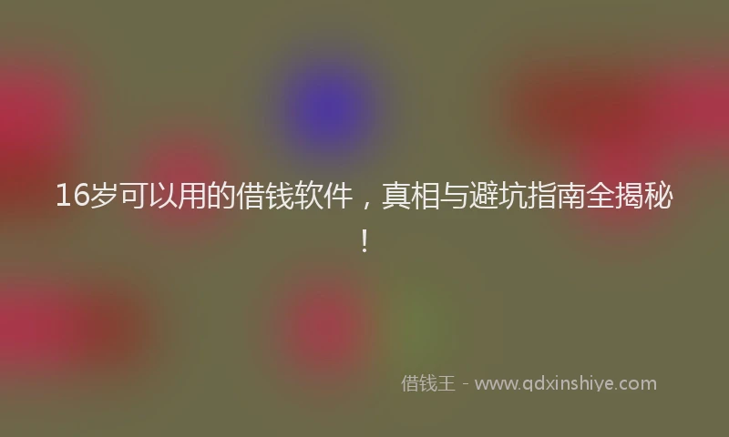 16岁可以用的借钱软件,真相与避坑指南全揭秘!