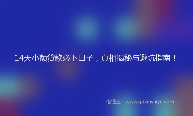 14天小额贷款必下口子，真相揭秘与避坑指南！