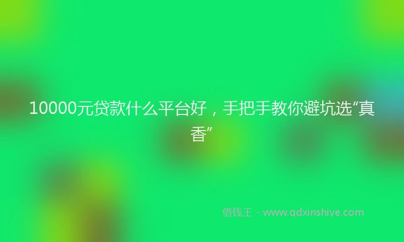 10000元贷款什么平台好，手把手教你避坑选“真香”