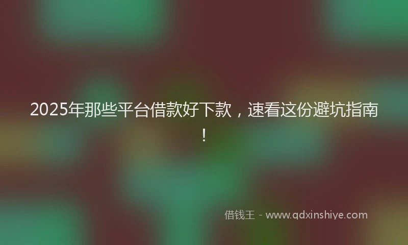 2025年那些平台借款好下款，速看这份避坑指南！